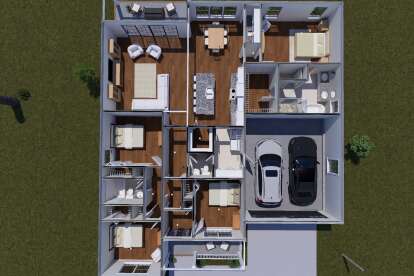 Overhead First Floor for House Plan #4848-00593