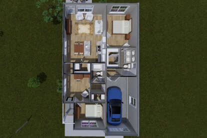 Overhead First Floor for House Plan #4848-00594