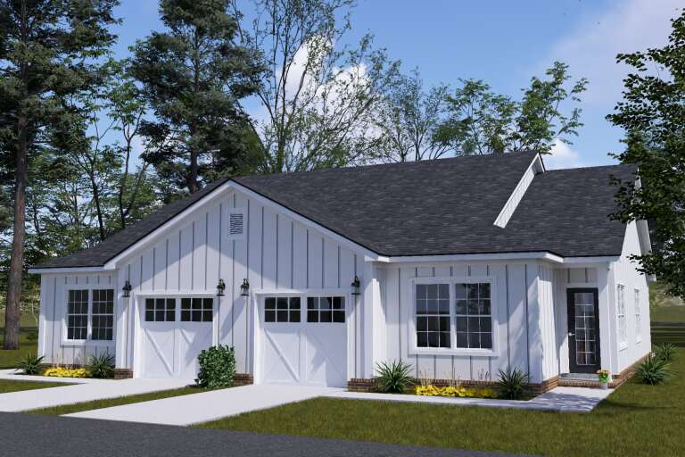 House Plan House Plan #35466 Angled Front Elevation
