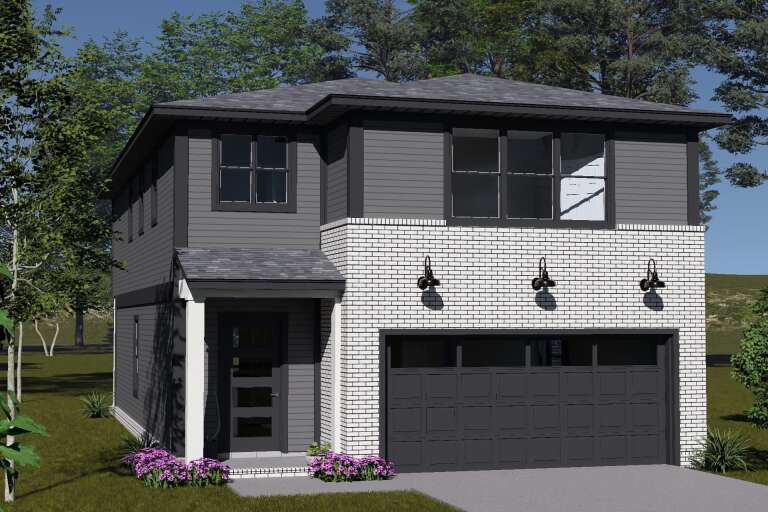 House Plan House Plan #35467 Angled Front Elevation