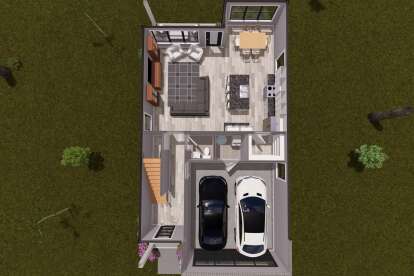 Overhead First Floor for House Plan #4848-00596