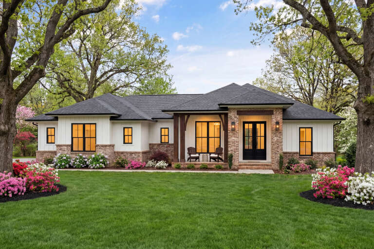 House Plan House Plan #35468 Angled Front Elevation