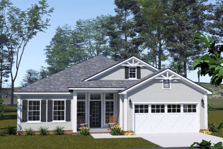 House Plan House Plan #35469 Angled Front Elevation