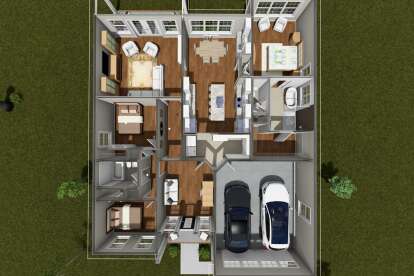 Overhead First Floor for House Plan #4848-00597