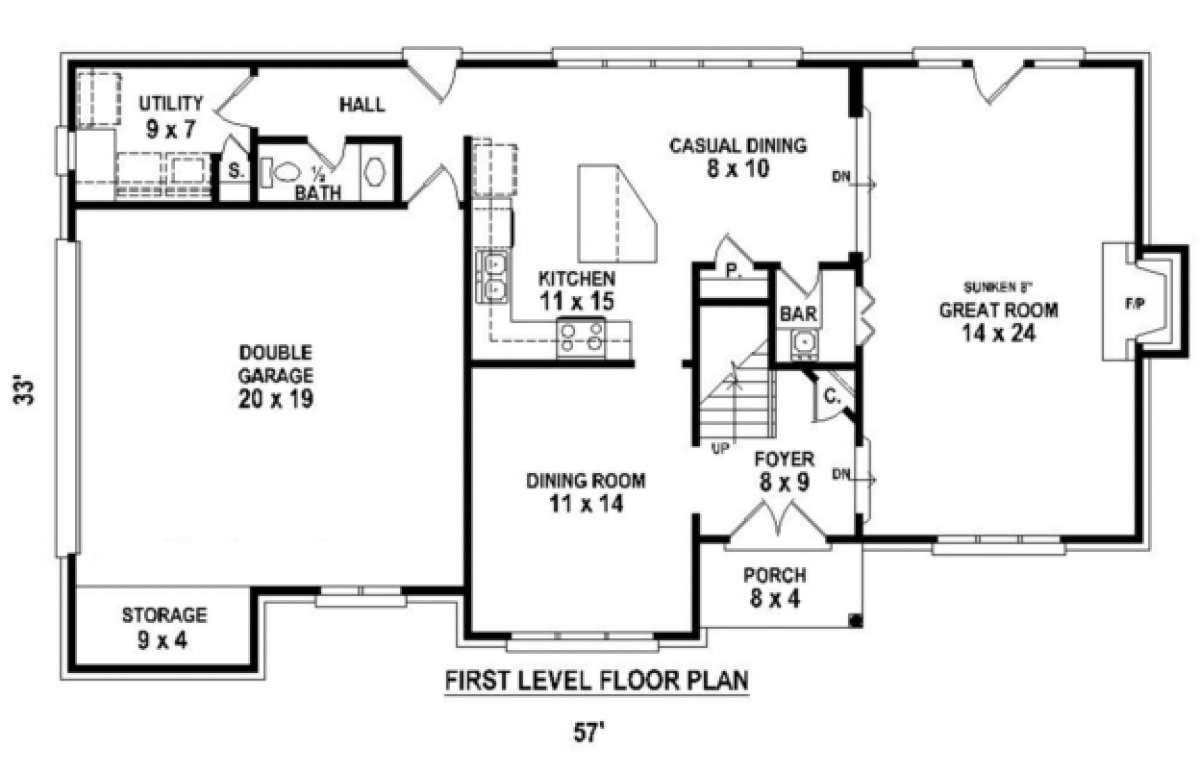 Floorplan 1 for House Plan #053-00468