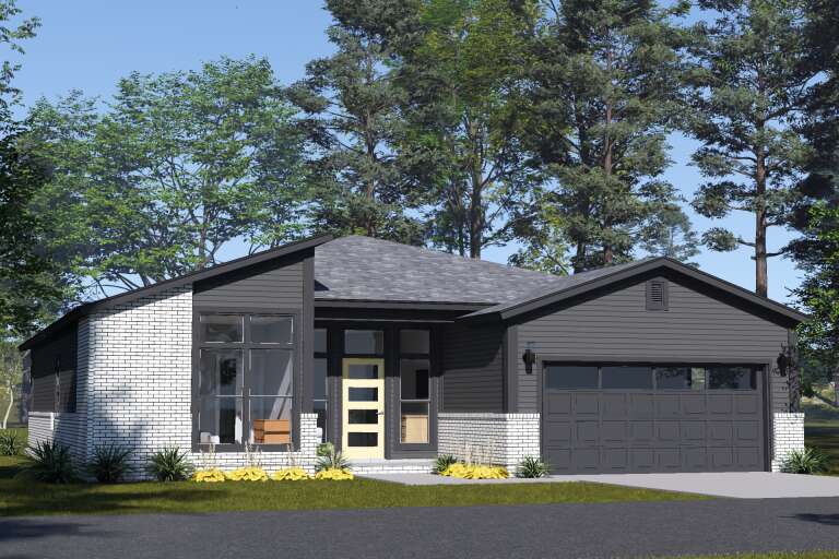House Plan House Plan #35470 Angled Front Elevation