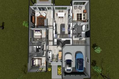 Overhead First Floor for House Plan #4848-00598