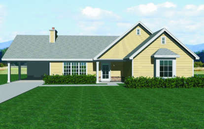 3 Bed, 2 Bath, 1140 Square Foot House Plan - #053-00469