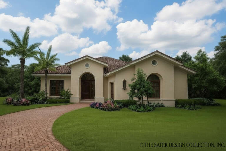 House Plan House Plan #35480 Angled Front Elevation