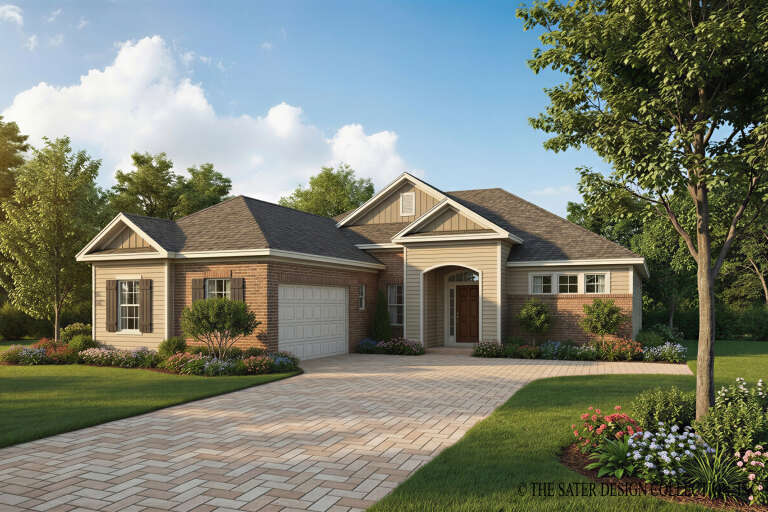 House Plan House Plan #35485 Angled Front Elevation