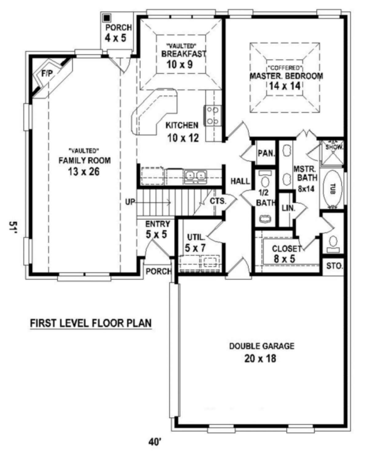 Floorplan 1 for House Plan #053-00470