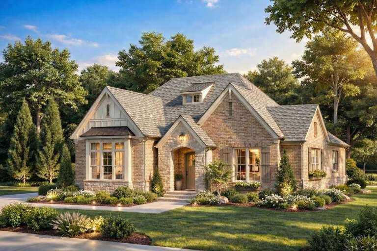 House Plan House Plan #35509 Angled Front Elevation
