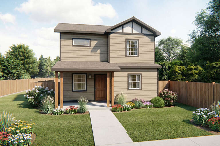 House Plan House Plan #35514 Angled Front Elevation