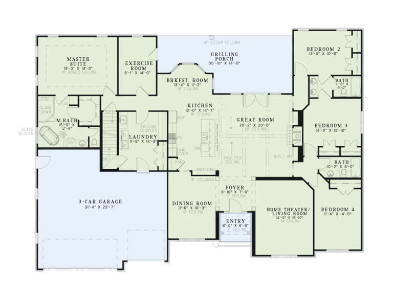 House Plan House Plan #35520 Drawing 1