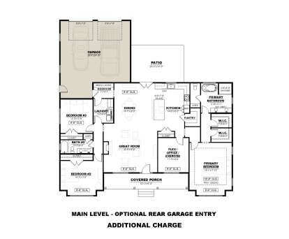 Main Floor w/ Optional Rear Entry Garage for House Plan #7568-00060