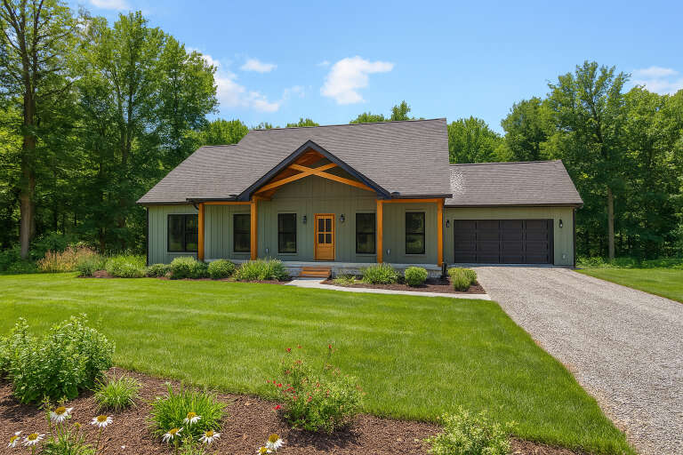 House Plan House Plan #35536 Angled Front Elevation