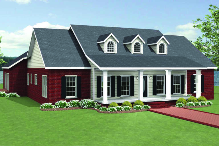 House Plan House Plan #35542 Angled Front Elevation