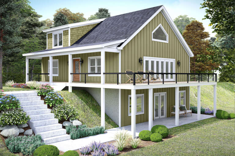 House Plan House Plan #35544 Angled Front Elevation