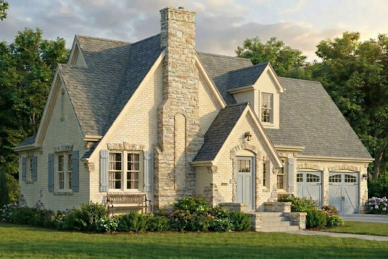 House Plan House Plan #35548 Angled Front Elevation