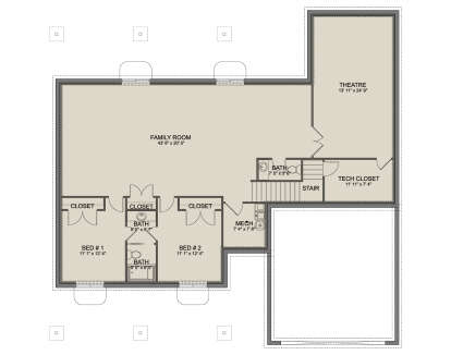 Basement for House Plan #2802-00545
