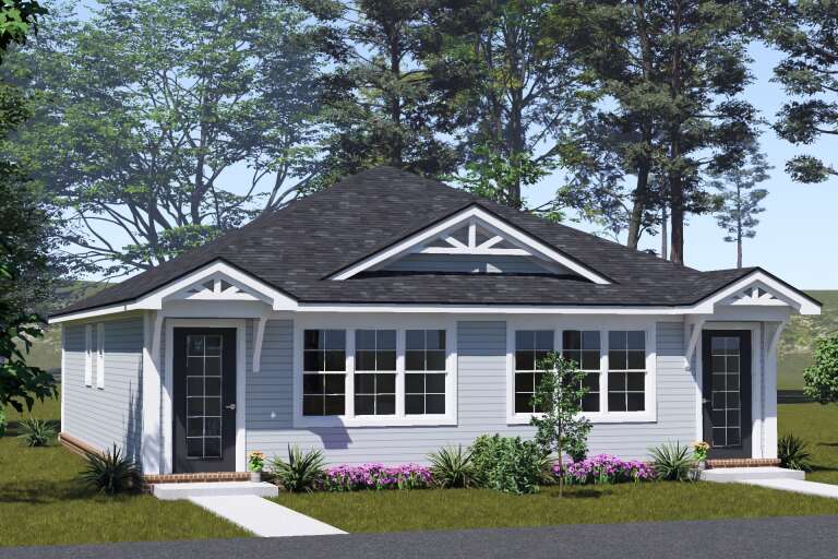 House Plan House Plan #35561 Angled Front Elevation