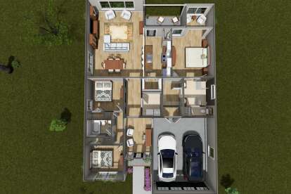 Overhead First Floor for House Plan #4848-00603