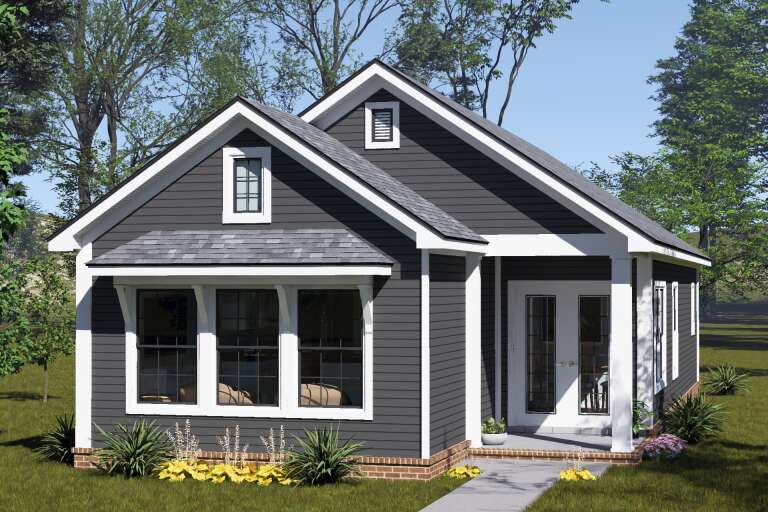 House Plan House Plan #35566 Angled Front Elevation