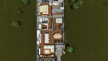 Overhead First Floor for House Plan #4848-00607