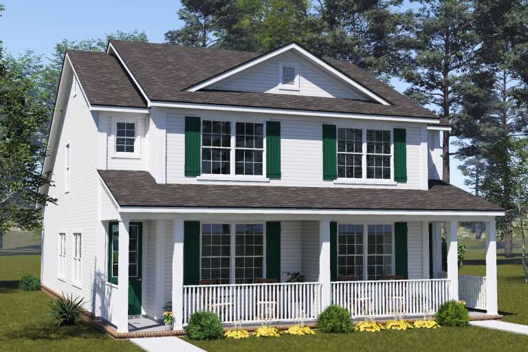 House Plan House Plan #35567 Angled Front Elevation
