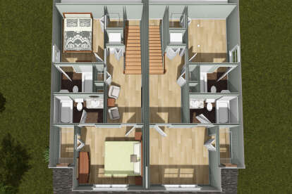 Overhead Second Floor for House Plan #4848-00608