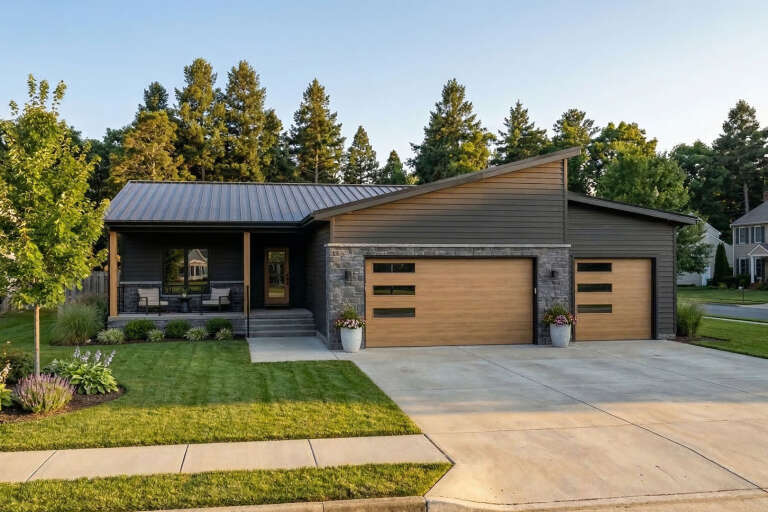 House Plan House Plan #35570 Angled Front Elevation