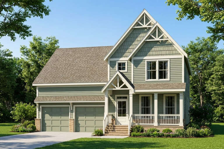 House Plan House Plan #35571 Angled Front Elevation