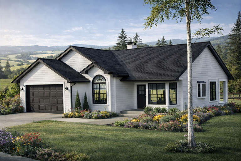 House Plan House Plan #35577 Angled Front Elevation