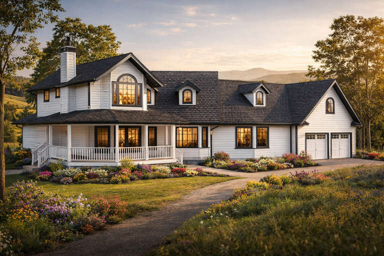 House Plan House Plan #35578 Angled Front Elevation