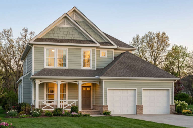 House Plan House Plan #35581 Angled Front Elevation