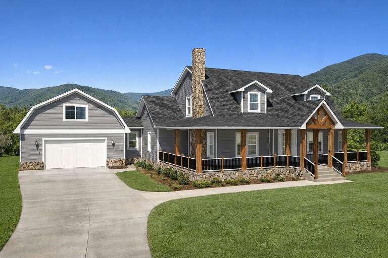 House Plan House Plan #35591 Angled Front Elevation