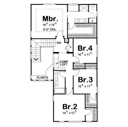 Second Floor for House Plan #402-01897