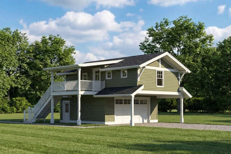 House Plan House Plan #35605 Angled Front Elevation