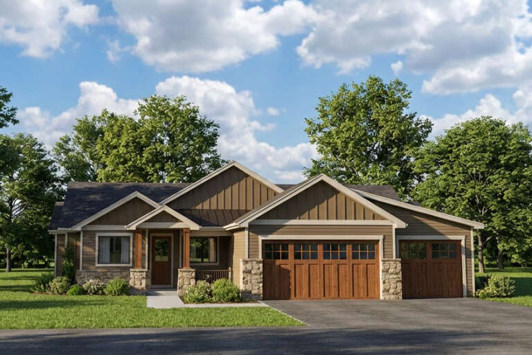 House Plan House Plan #35610 Angled Front Elevation