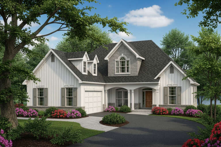 House Plan House Plan #35611 Angled Front Elevation