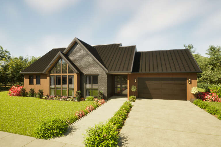 House Plan House Plan #35627 Angled Front Elevation