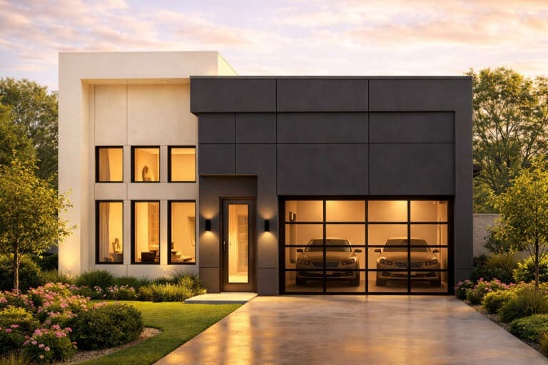 House Plan House Plan #35634 Front Elevation at Dusk