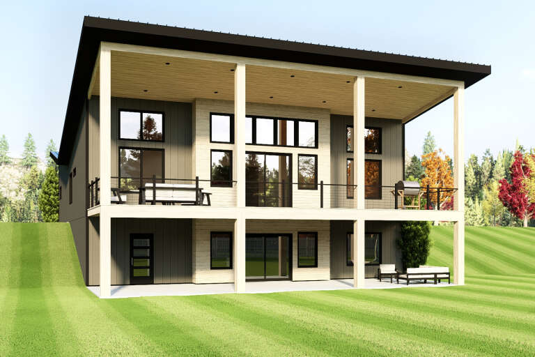 House Plan House Plan #35636 Angled Rear Elevation 