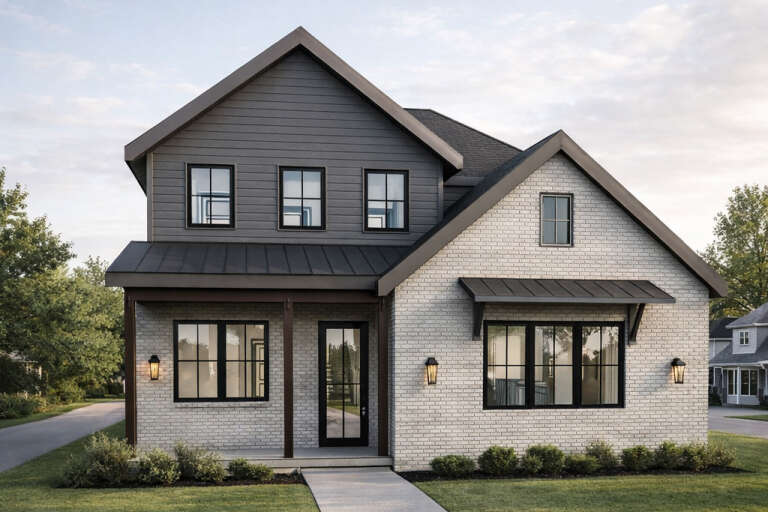 House Plan House Plan #35648 Angled Front Elevation