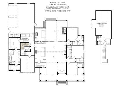 Main Floor w/ Basement Stairs Location for House Plan #4534-00159