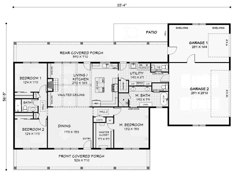 House Plan House Plan #35664 Drawing 1
