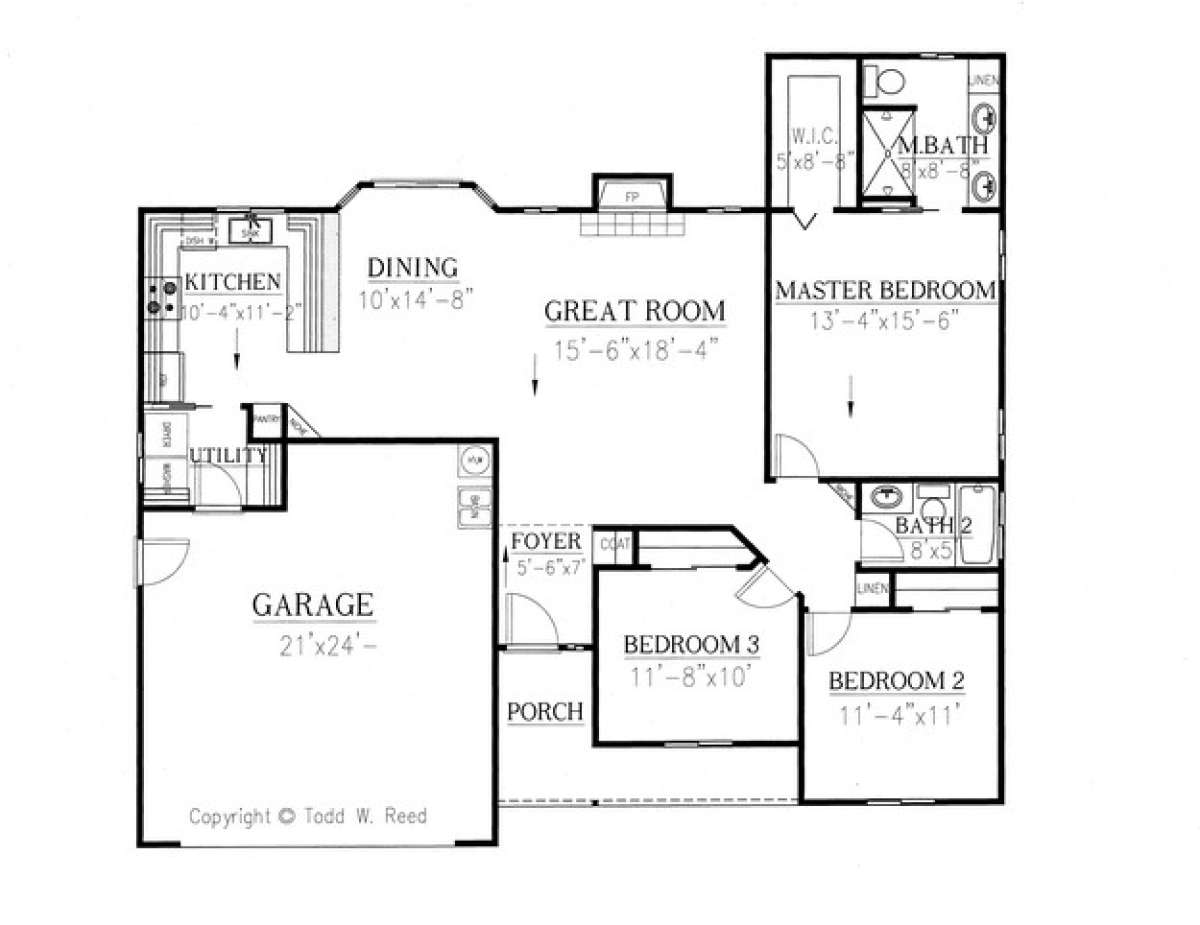 Floorplan 1 for House Plan #286-00051