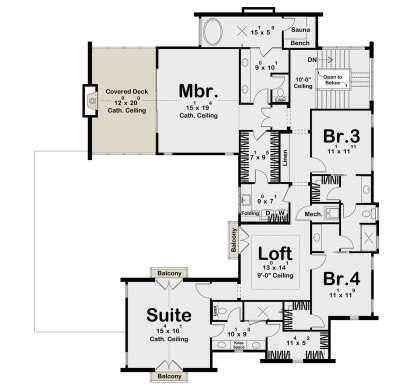 Second Floor for House Plan #963-01285