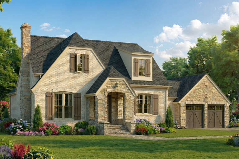 House Plan House Plan #35678 Angled Front Elevation