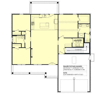 Main Floor w/ Basement Stairs Location for House Plan #041-00435